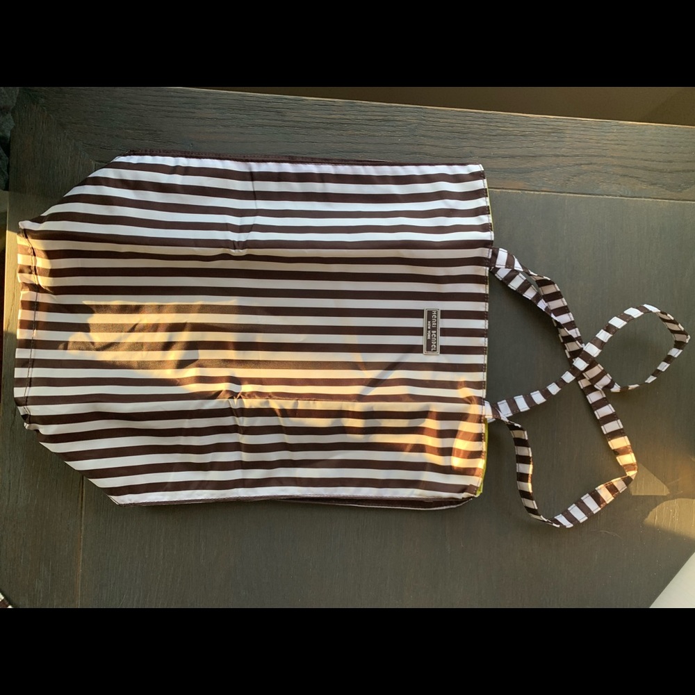 henri bendel Brown & White Vertical Stripe Tote - Picture 8 of 8
